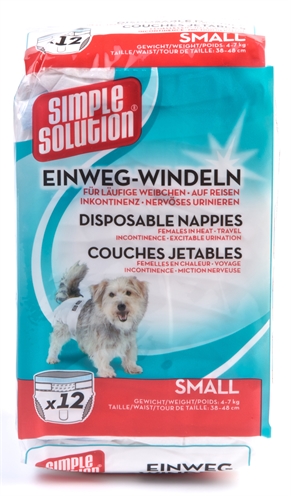 Simple Solution Wegwerp Honden Luier Small 12 St 38-48 CM