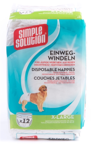 Simple Solution Wegwerp Honden Luier XL 12St 45-58 CM