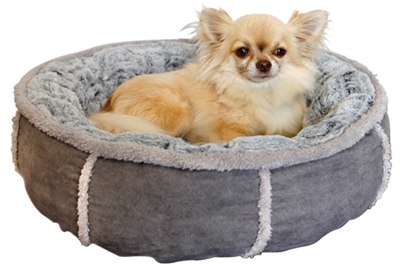 Hondenmand Pluche Donut Grijs 51X51X13 CM