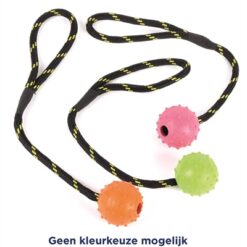 Happy Pet Tough Toys Bal Studded Aan Touw Rubber 22X6X6 CM