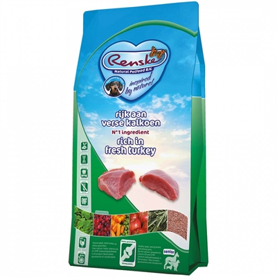 Renske Super Premium Senior Kalkoen Graanvrij Hypoallergeen 12 KG