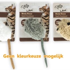 Afp Wooly Mouse Lamswol Met Piep En Catnip Assorti 7X7X3 CM