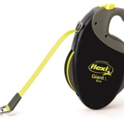Flexi Rollijn Giant Tape Neon Zwart / Geel L 8 Mtr