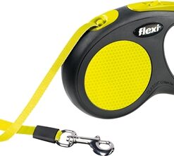 Flexi Rollijn New Classic Neon Tape Zwart / Geel S 5 Mtr