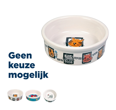 Trixie Voerbak Kat Keramiek Met Print Assorti 200 ML-12 CM