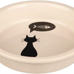 Trixie Voerbak Keramiek Wit Met Silhouette Kat 250 ML 13 CM