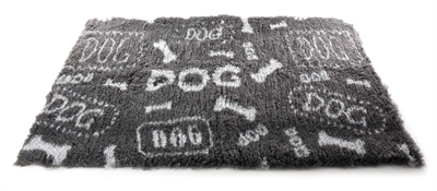 Vetbed Dog Print Grijs / Wit Gerecycled 100X75X2 CM