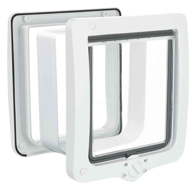 Trixie 4-Weg Kattenluik XL Inclusief Tunnelstuk Wit 24X28 CM
