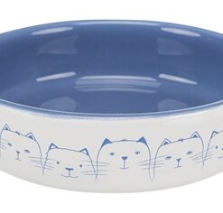 Trixie Voerbak / Drinkbak Kat Platte Neus Lichtblauw / Wit 300 ML 15 CM