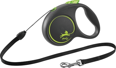 Flexi Rollijn Black Design Cord Groen S 5 Mtr Tot 12 KG