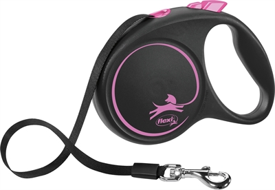 Flexi Rollijn Black Design Tape Roze M 5 Mtr Tot 25 KG