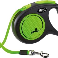 Flexi Rollijn New Classic Neon Tape Zwart / Groen M 5 Mtr Tot 25 KG