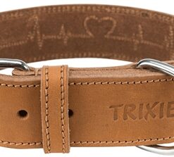 Trixie Halsband Hond Rustic Vetleer Heartbeat Bruin 38-47X4 CM