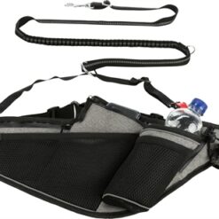 Trixie Joggingriem Met Lijn Grijs / Zwart 115-150X2 CM / 70-130X23 CM