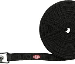 Trixie Hondenriem Sleeplijn Met Rubber Bekleed Zwart 5 Mtrx1,5 CM