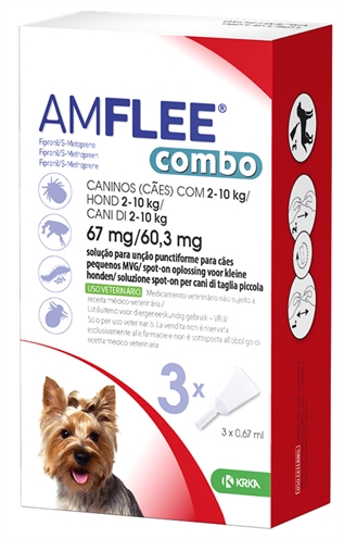 Krka Amflee Combo Spot On Hond 2-10 KG 67 MG 3 Pip