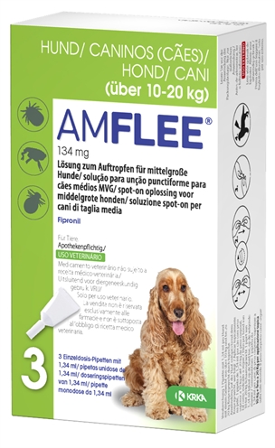 Krka Amflee Spot On Hond 10-20 KG 134 MG 3 Pip
