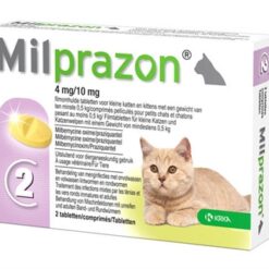 Krka Milprazon Ontwormingstabletten Kat >0,5 KG 4 MG/10 MG 2 Tbl