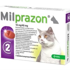 Krka Milprazon Ontwormingstabletten Kat >2 KG 16 MG/40 MG 2 Tbl