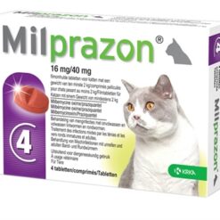 Krka Milprazon Ontwormingstabletten Kat >2 KG 16 MG/40 MG 4 Tbl