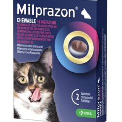 Krka Milprazon Kauwtabletten Ontwormingstabletten Kat >2 KG 16 MG/40 MG 2 Tbl