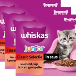 Whiskas Multipack Pouch Junior Classic Selectie Vlees In Saus 4X12X85 GR