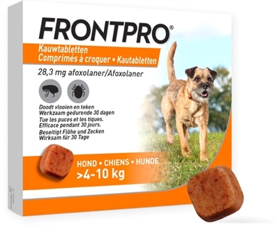 Frontline Frontpro Kauwtabletten M 4-10 KG 3 Tbl
