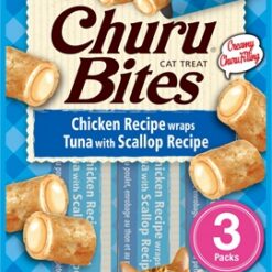 Inaba Churu Bites Cat Chicken Recipe Wraps Tuna With Scallop Recipe 3X10 GR