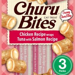 Inaba Churu Bites Cat Chicken Recipe Wraps Tuna With Salmon Recipe 3X10 GR