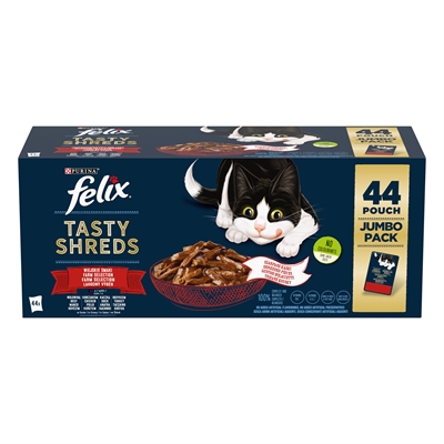 Felix Heerlijke Reepjes Farm Selectie Rund / Kip / Eend / Kalkoen 44X80 GR