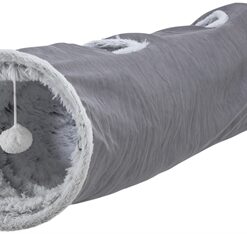 Trixie Katten Speeltunnel Harvey Velours / Pluche Grijs 116X27 CM