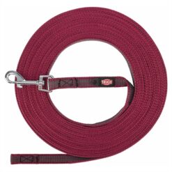 Trixie Hondenriem Sleeplijn Met Rubber Anti Slip Sangria Rood S/M 10 Mtr X 1,5 CM