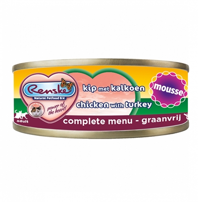 Renske Kat Vers Bereid Mousse Kip / Kalkoen Graanvrij 24X70 GR