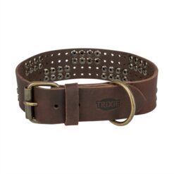 Trixie Halsband Hond Rivet Rustic Vetleer Donkerbruin M 38-47 Cmx4 CM