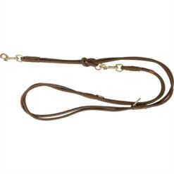Trixie Hondenriem Pure Verstelbaar Rond Gestikt Leer Bruin 200X1 CM
