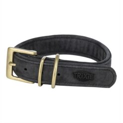 Trixie Halsband Hond Pure Leer Zwart L-XL 52-63X4 CM