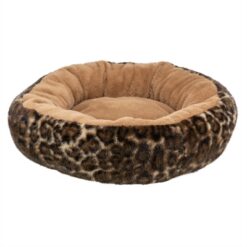 Trixie Hondenmand Leo Soft Rond Pluche Bruin / Panterprint 50 CM