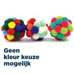 Happy Pet Tabby Patch Pom Pom Bal Assorti 4,5X4,5X4,5 CM