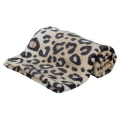 Trixie Hondendeken Leo Softpluche Panterprint Creme 150X100 CM