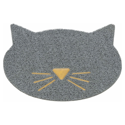 Trixie Kattenbakmat Kattenkop Pvc Lichtgrijs 42X40 CM