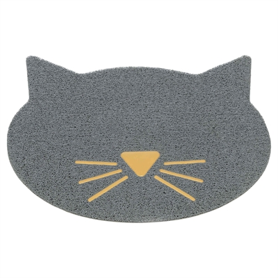 Trixie Kattenbakmat Kattenkop Pvc Lichtgrijs 60X50 CM