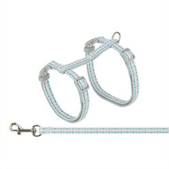 Trixie Kattentuigje Met Riem Retro Motief Grijs / Blauw 28-45X1 CM