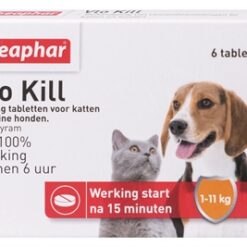 Beaphar Vlo Kill+ Kleine Hond / Kat Tot 11 KG 6 Tabletten