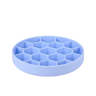 Zolux Voerbak Hond Slow Feed Met Zuignappen Silicone Blauw 21,5X21,5X4,5 CM