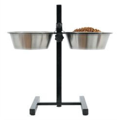 Zolux Voerstandaard Voerbak / Waterbak Verstelbaar Rvs 2X2,5 LTR 24,5 CM 53,5X51X2