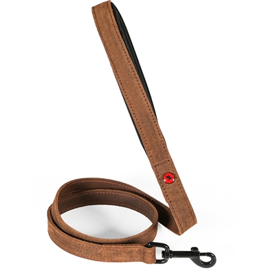 Zolux Expert Hondenriem Premium Leer / Neopreen Bruin 100X1,5 CM