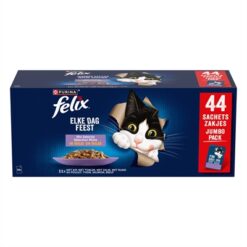 Felix Pouch Elke Dag Feest In Gelei Mix Box Tonijn / Zalm / Rund / Kip 44X85 GR